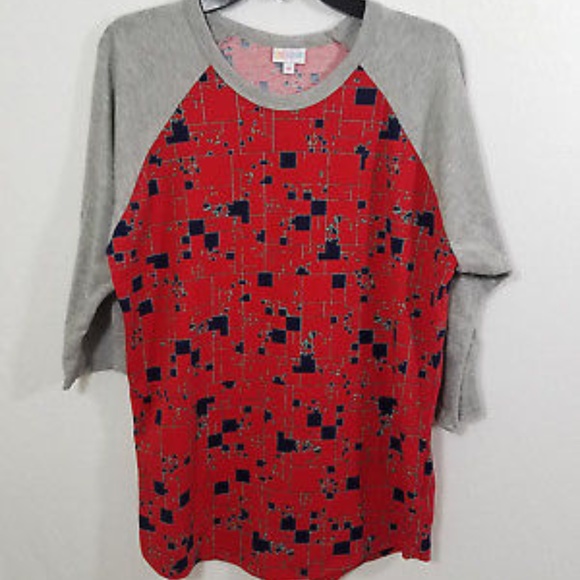 LuLaRoe Tops - LulaRoe Red Gray Black Randy Shirt